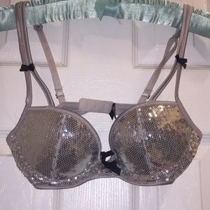 Victoria’s Secret Silver Sequin Bra 34B
